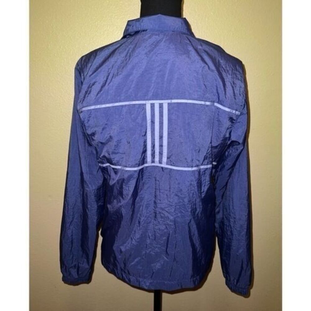 Adidas Vintage Windbreaker Jacket Women's Purple Y2K Full Zip Logo Size Small - Picture 2 of 7